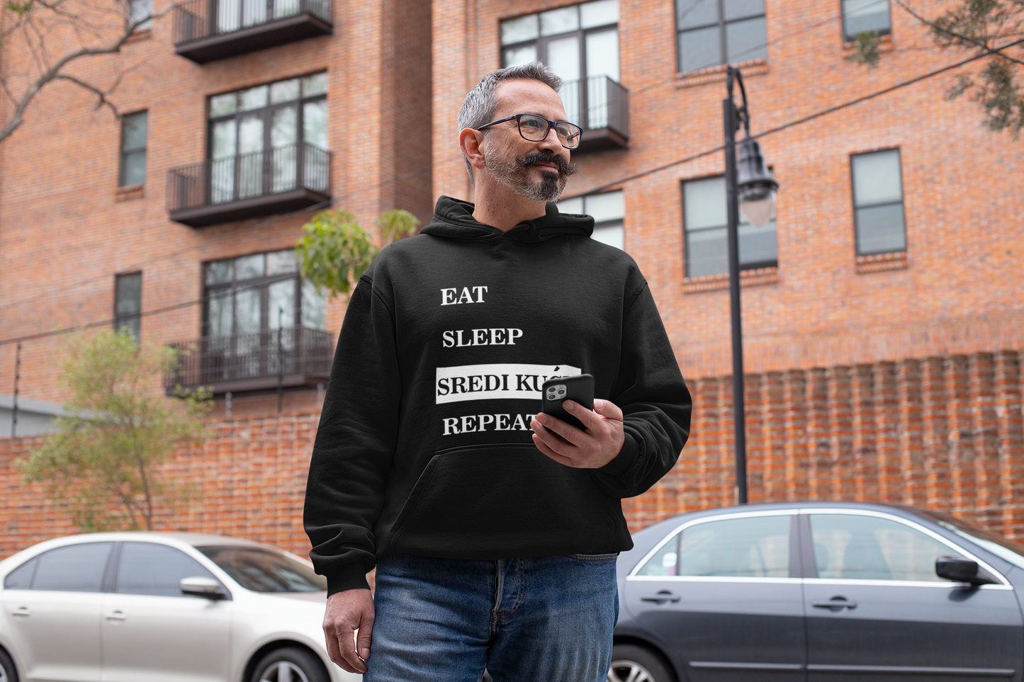 Majice sa natpisima: Hoodie - EAT SLEEP SREDI KUćU REPEAT
