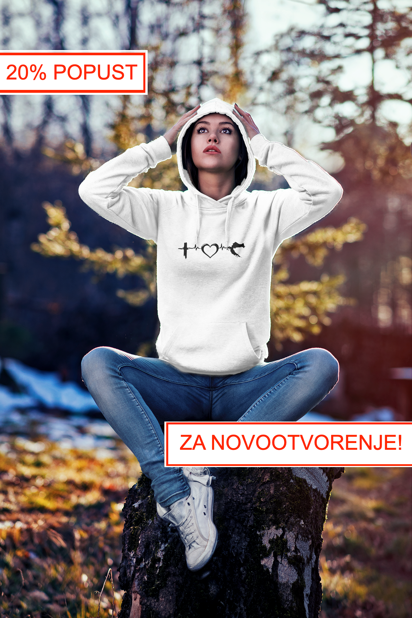 I love Croatia Hoodie "motiv puls"