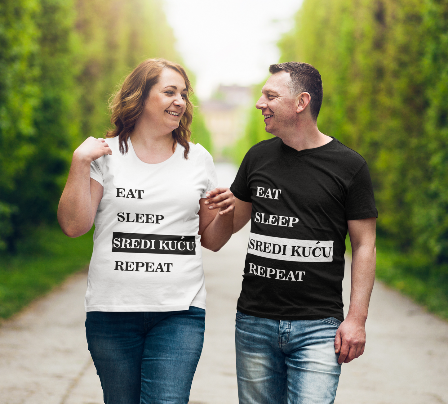 Majice sa natpisima: T-Shirt - EAT SLEEP SREDI KUćU REPEAT